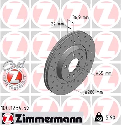 ## DISC FRANA (LIVRABIL NUMAI PERECHE): ZIMMERMANN - 100.1234.52