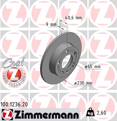## DISC FRANA (LIVRABIL NUMAI PERECHE): ZIMMERMANN - 100.1236.20