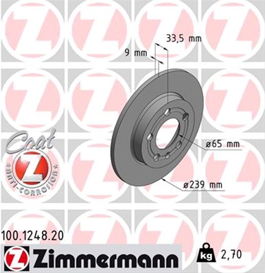 ## DISC FRANA (LIVRABIL NUMAI PERECHE): ZIMMERMANN - 100.1248.20