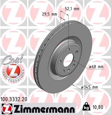 ## DISC FRANA (LIVRABIL NUMAI PERECHE): ZIMMERMANN - 100.3332.20
