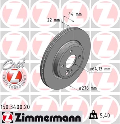 ## DISC FRANA (LIVRABIL NUMAI PERECHE): ZIMMERMANN - 150.3400.20