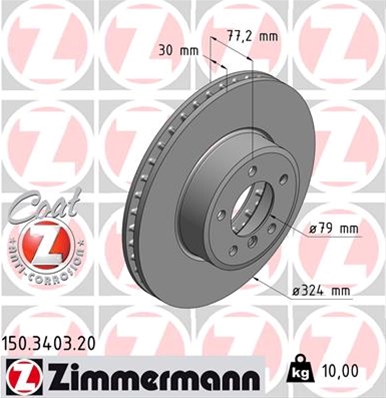 ## DISC FRANA (LIVRABIL NUMAI PERECHE): ZIMMERMANN - 150.3403.20