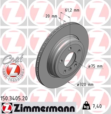 ## DISC FRANA (LIVRABIL NUMAI PERECHE): ZIMMERMANN - 150.3405.20