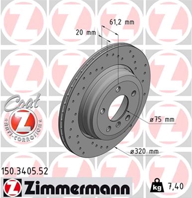 ## DISC FRANA (LIVRABIL NUMAI PERECHE): ZIMMERMANN - 150.3405.52