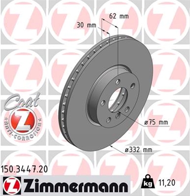 ## DISC FRANA (LIVRABIL NUMAI PERECHE): ZIMMERMANN - 150.3447.20