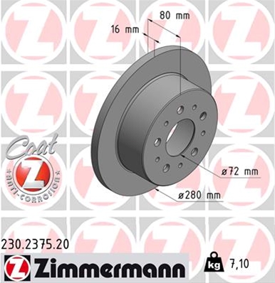 ## DISC FRANA (LIVRABIL NUMAI PERECHE): ZIMMERMANN - 230.2375.20