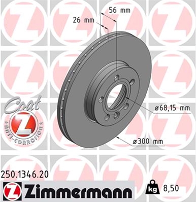 ## DISC FRANA (LIVRABIL NUMAI PERECHE): ZIMMERMANN - 250.1346.20