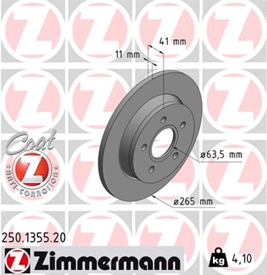 ## DISC FRANA (LIVRABIL DOAR PERECHE): ZIMMERMANN - 250.1355.20