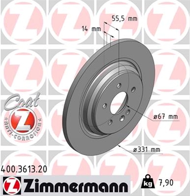 ## DISC FRANA (LIVRABIL NUMAI PERECHE): ZIMMERMANN - 400.3613.20