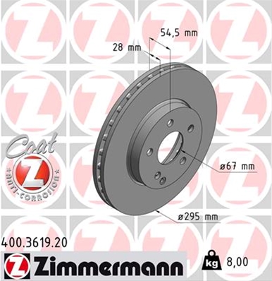 ## DISC FRANA (LIVRABIL NUMAI PERECHE): ZIMMERMANN - 400.3619.20