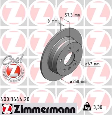 ## DISC FRANA (LIVRABIL NUMAI PERECHE): ZIMMERMANN - 400.3644.20