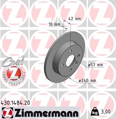 ## DISC FRANA (LIVRABIL NUMAI PERECHE): ZIMMERMANN - 430.1484.20