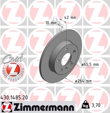 ## DISC FRANA (LIVRABIL NUMAI PERECHE): ZIMMERMANN - 430.1485.20
