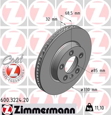 !!! DISC FRANA LIVRABIL 1 BUC PRET/BUC: ZIMMERMANN - 600.3224.20