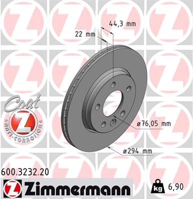 ## DISC FRANA (LIVRABIL NUMAI PERECHE): ZIMMERMANN - 600.3232.20
