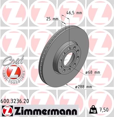 ## DISC FRANA (LIVRABIL NUMAI PERECHE): ZIMMERMANN - 600.3236.20