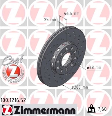 ## DISC FRANA (LIVRABIL NUMAI PERECHE): ZIMMERMANN - 100.1216.52