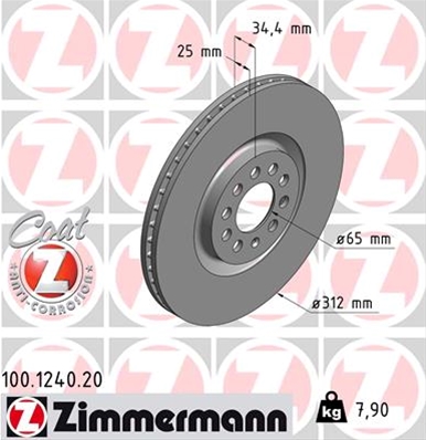 ## DISC FRANA LLIVRABIL NUMAI PERECHE: ZIMMERMANN - 100.1240.20