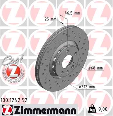 ## DISC FRANA (LIVRABIL NUMAI PERECHE): ZIMMERMANN - 100.1242.52