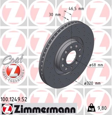 ## DISC FRANA (LIVRABIL NUMAI PERECHE): ZIMMERMANN - 100.1249.52