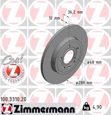 ## DISC FRANA (LIVRABIL NUMAI PERECHE): ZIMMERMANN - 100.3310.20