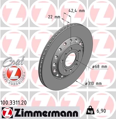 ##DISC FRANA (LIVRABIL NUMAI PERECHE): ZIMMERMANN - 100.3311.20