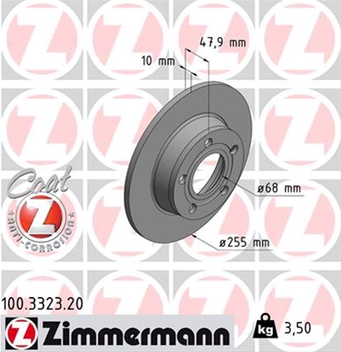 ## DISC FRANA (LIVRABIL NUMAI PERECHE)  ZIMMERMANN: ZIMMERMANN - 100.3323.20