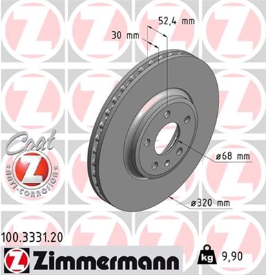 ## DISC FRANA (LIVRABIL NUMAI PERECHE): ZIMMERMANN - 100.3331.20