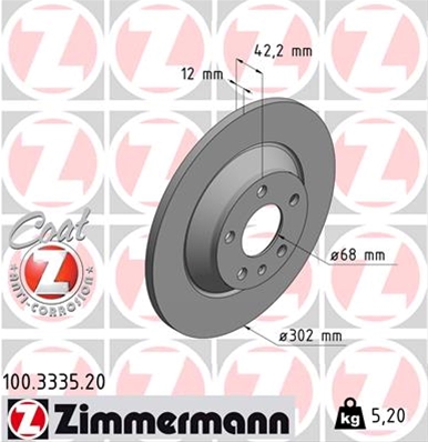 ## DISC FRANA(LIVRABIL NUMAI PERECHE): ZIMMERMANN - 100.3335.20
