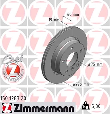 ## DISC FRANA (LIVRABIL NUMAI PERECHE): ZIMMERMANN - 150.1283.20
