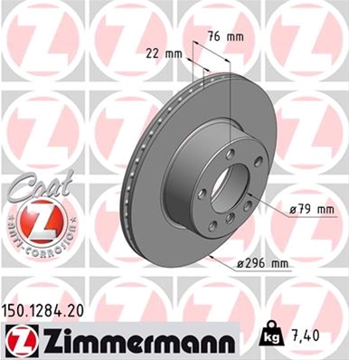 ## DISC FRANA (LIVRABIL NUMAI PERECHE): ZIMMERMANN - 150.1284.20