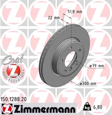 ## DISC FRANA (LIVRABIL NUMAI PERECHE): ZIMMERMANN - 150.1288.20