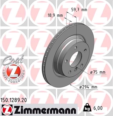 ## DISC FRANA (LIVRABIL NUMAI PERECHE): ZIMMERMANN - 150.1289.20