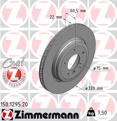 ## DISC FRANA (LIVRABIL NUMAI PERECHE): ZIMMERMANN - 150.1295.20