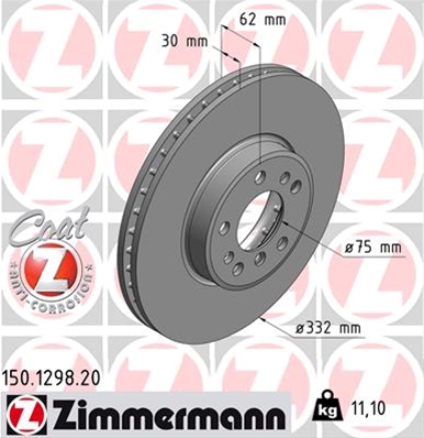 ## DISC FRANA (LIVRABIL NUMAI PERECHE): ZIMMERMANN - 150.1298.20