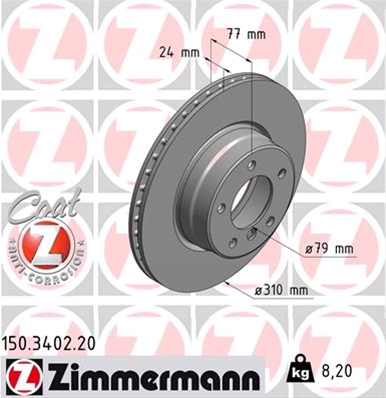 ## DISC FRANA (LIVRABIL NUMAI PERECHE): ZIMMERMANN - 150.3402.20