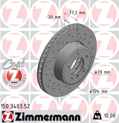 ## DISC FRANA (LIVRABIL NUMAI PERECHE): ZIMMERMANN - 150.3403.52
