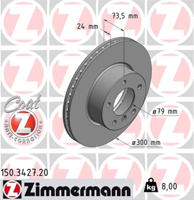 ## DISC FRANA (LIVRABIL NUMAI PERECHE): ZIMMERMANN - 150.3427.20