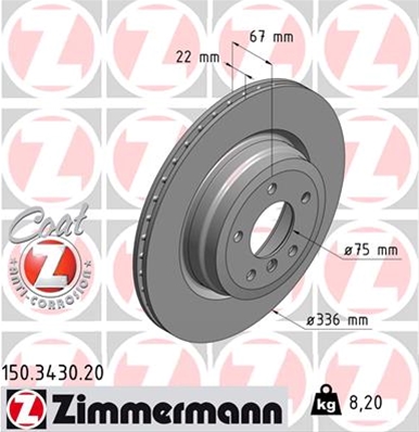 ## DISC FRANA (LIVRABIL NUMAI PERECHE): ZIMMERMANN - 150.3430.20