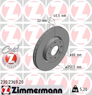 ## DISC FRANA (LIVRABIL NUMAI PERECHE): ZIMMERMANN - 230.2369.20