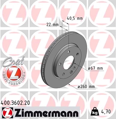 ##DISC FRANA (LIVRABIL NUMAI PERECHE): ZIMMERMANN - 400.3602.20