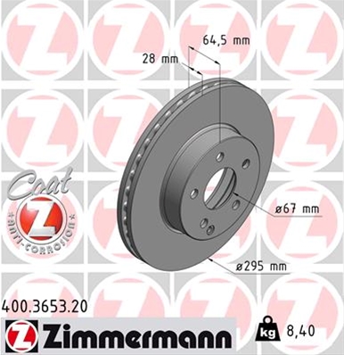 ## DISC FRANA (LIVRABIL NUMAI PERECHE): ZIMMERMANN - 400.3653.20