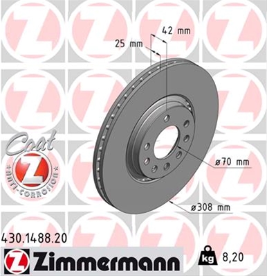 ## DISC FRANA (LIVRABIL NUMAI PERECHE): ZIMMERMANN - 430.1488.20