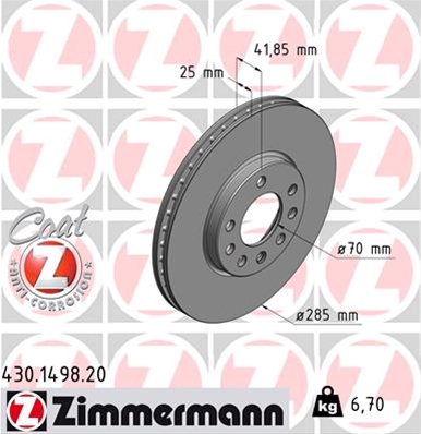 ## DISC FRANA (LIVRABIL NUMAI PERECHE): ZIMMERMANN - 430.1498.20