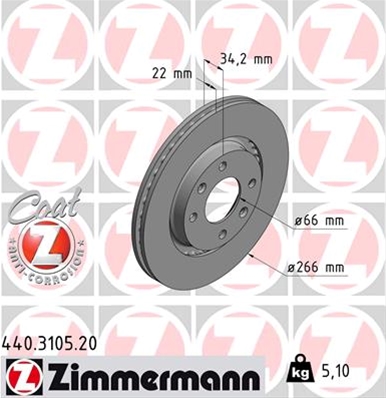## DISC FRANA (LIVRABIL NUMAI PERECHE): ZIMMERMANN - 440.3105.20