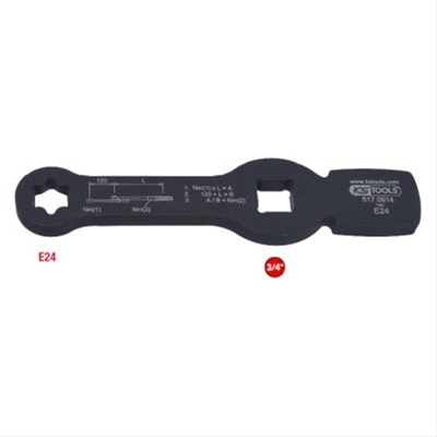 3/4 CHEIE DE IMPACT TORX E24 CU 2 SUPRAFETE DE IMPACT: KS TOOLS - 517.0914