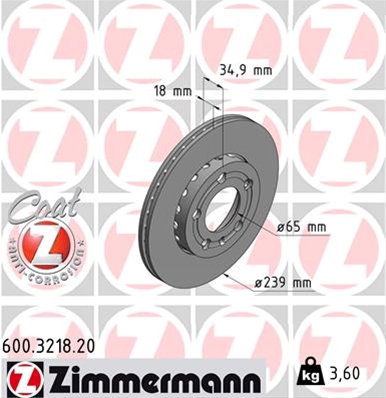 ## DISC FRANA (LIVRABIL NUMAI PERECHE): ZIMMERMANN - 600.3218.20