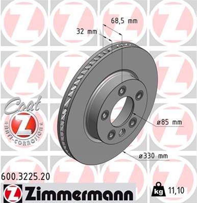 !!! DISC FRANA LIVRABIL 1 BUC PRET/BUC: ZIMMERMANN - 600.3225.20