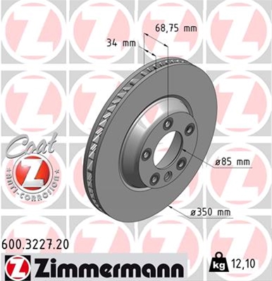 !!! DISC FRANA LIVRABIL 1 BUC  PRET/BUC: ZIMMERMANN - 600.3227.20