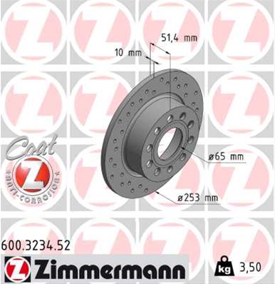 ## DISC FRANA (LIVRABIL NUMAI PERECHE): ZIMMERMANN - 600.3234.52
